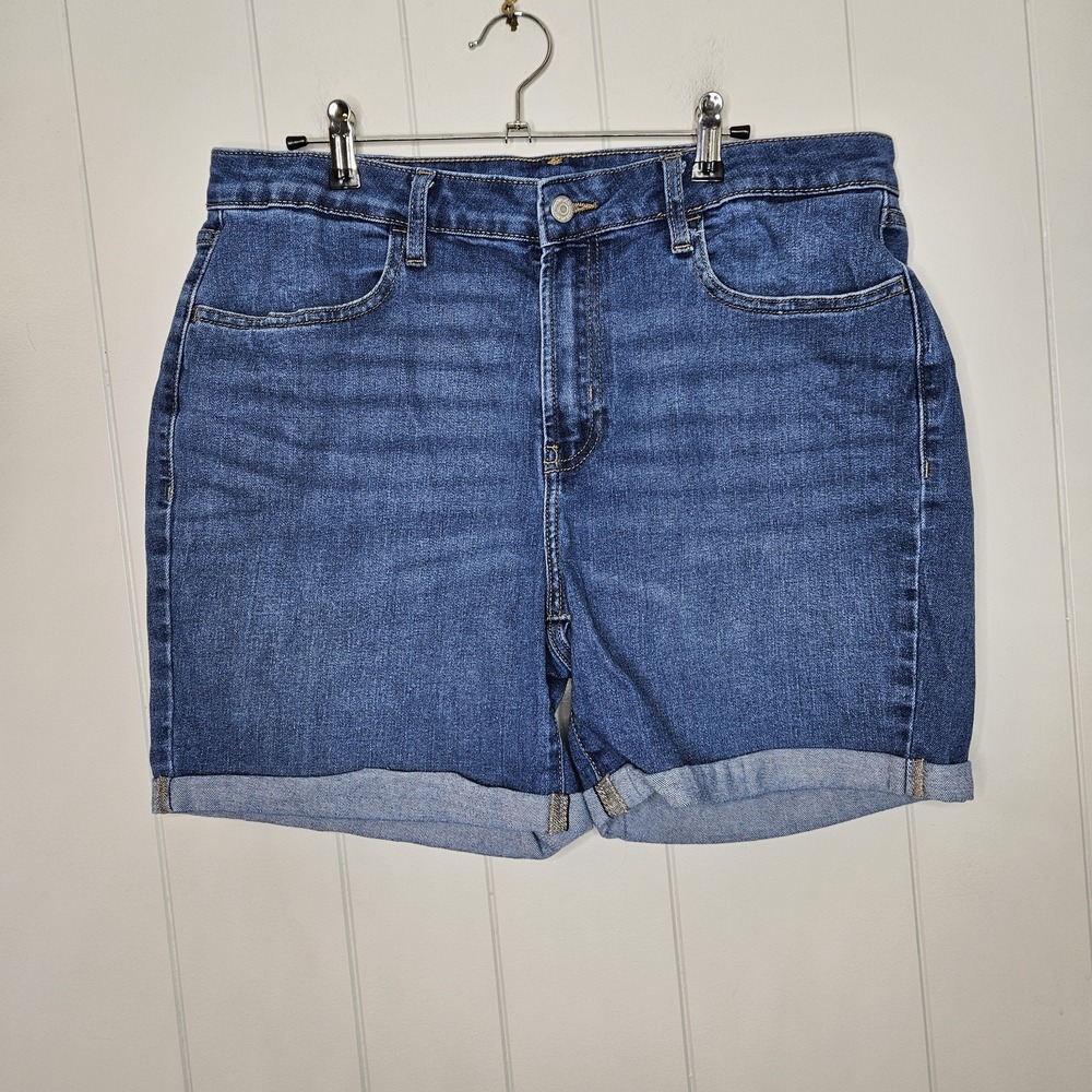 Old Navy Women's Blue Jean Shorts High Rise Size 14